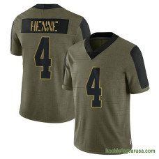 Mens Kansas City Chiefs Chad Henne Olive Game 2021 Salute To Service Kcc216 Jersey C883